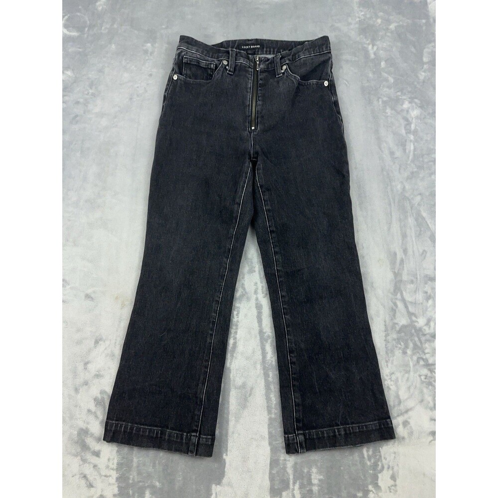 Lucky Brand Bridgette High Rise Crop Mini Boot Denim Jeans Women's 8/29 Black